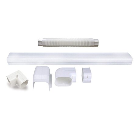 Aux Decorative PVC Line Cover Tubing Kit for Ductless Mini Split Air Conditioner, Heat Pump, 6.5ft AUX-PARTS-LINESET
